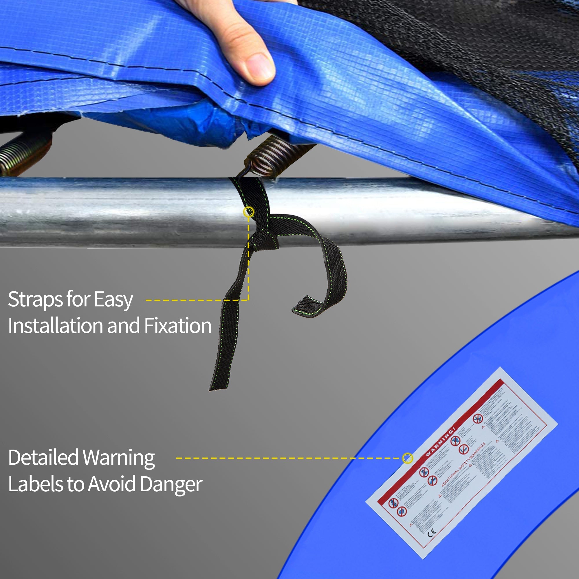 HOMCOM Φ12ft Trampoline Safety Pad Replacement Gymnastics Bounce Jump Cover 