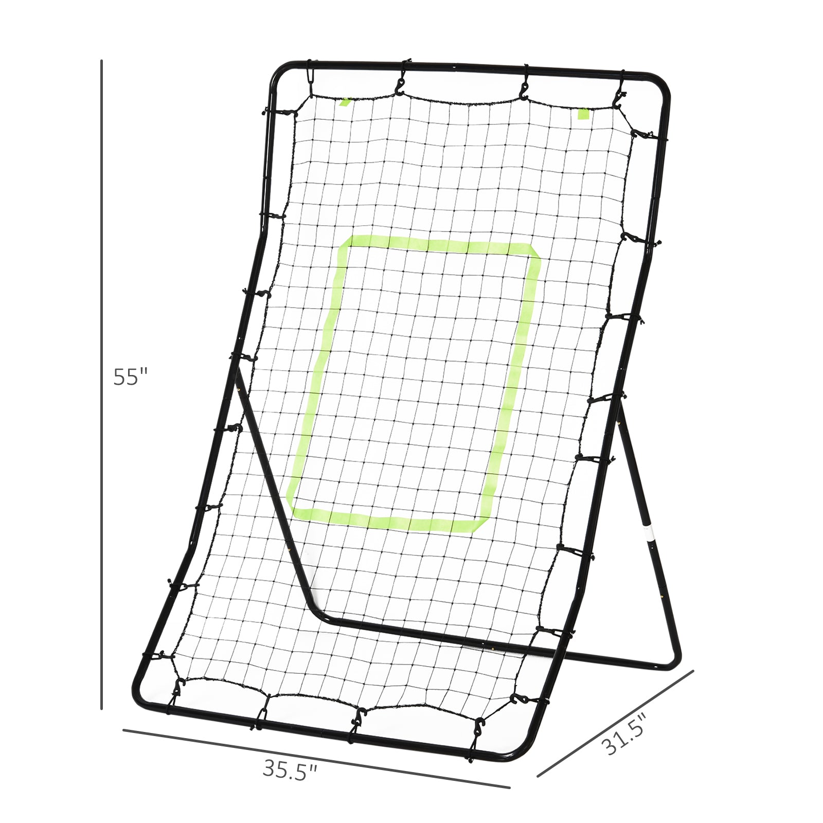 Soozier Multi-use Sports Rebounder Net Pitchback Sreen Target Throwing Pitching Fielding Catching Practice Trainer Adjustable Angle 