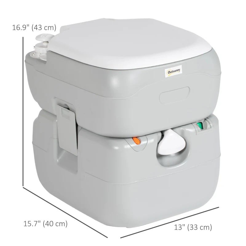 Porta Potty, 5.8 Gallon Portable Toilet with Level Indicator and Anti-Leak Pump for Camping, Boating, Hiking, Travel, RV