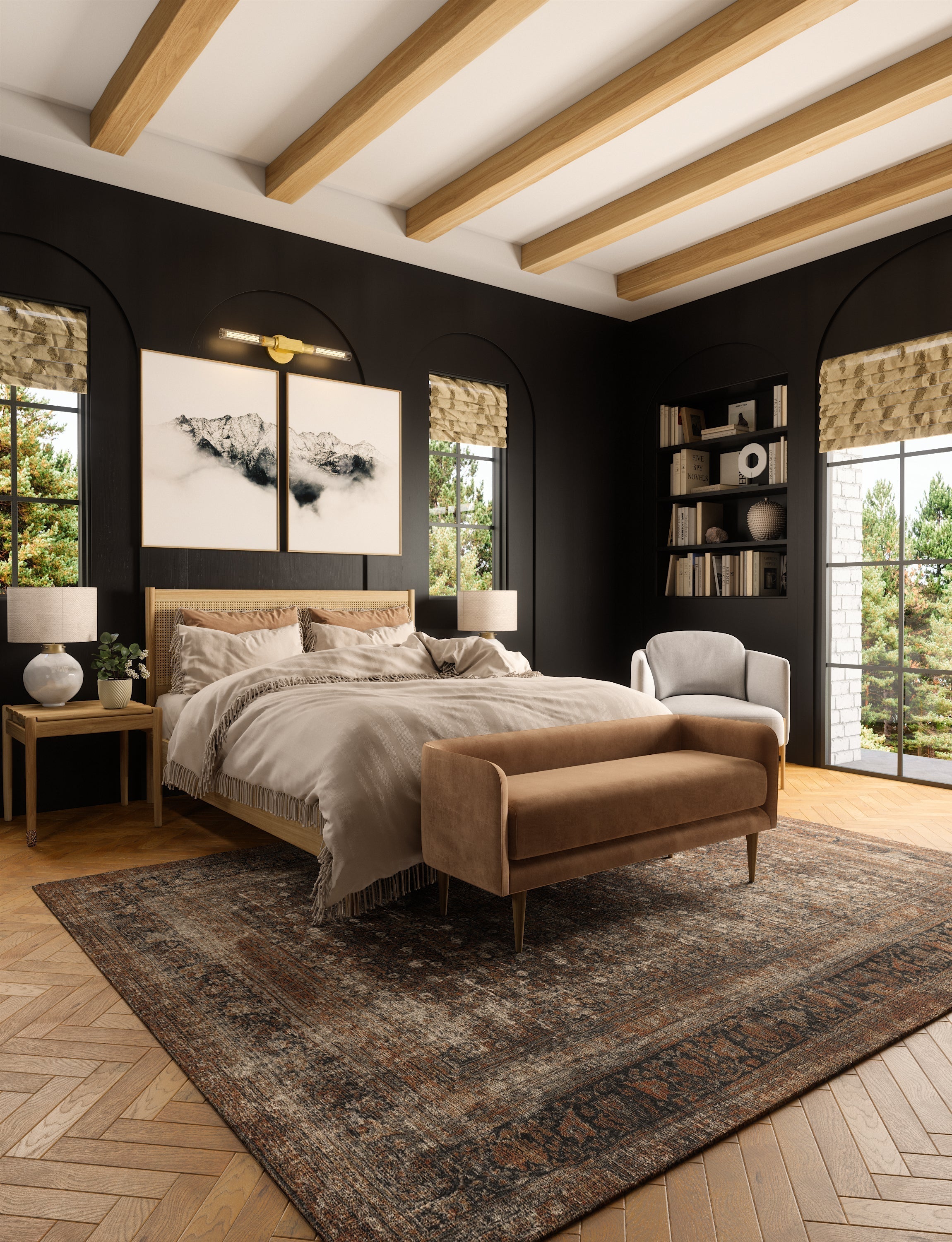 Regal Brown Orange Rug 