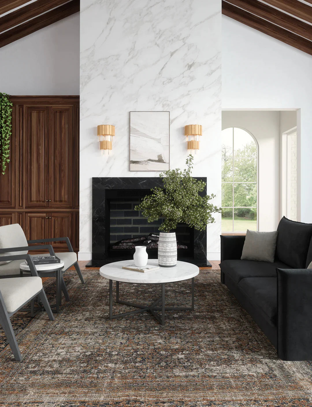 Regal Brown Orange Rug 