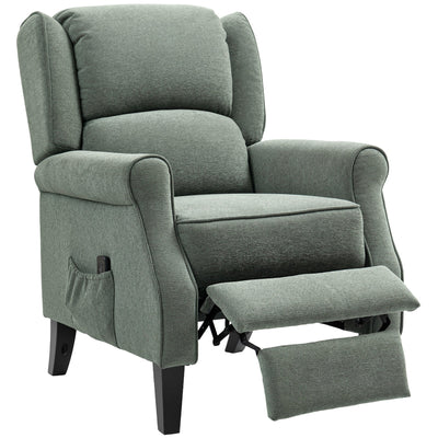 HOMCOM Push Back Recliner Chair, Vibration Massage Recliner for Living Room with Extendable Footrest, Remote, Dark Green 
