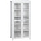 HOMCOM Tall Glass Door Pantry: 5-Tier Kitchen Storage Cabinet with Adjustable Shelves for Dining Room Organization