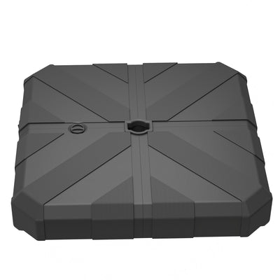 Outsunny Square Patio Umbrella Base Weight, Heavy Duty Cantilever Offset Umbrella Base, Filled Up to 143lbs with Stand or 130lbs with Water for Garden Poolside, Black 