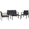 Outsunny 4-Piece Cushioned Rattan Wicker Outdoor Chair Loveseat Patio Furniture Set
