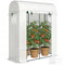 Mini Greenhouse, Portable Garden Green House with Roll-up Door and Mesh Windows, 6' x 2' x 6.6', White