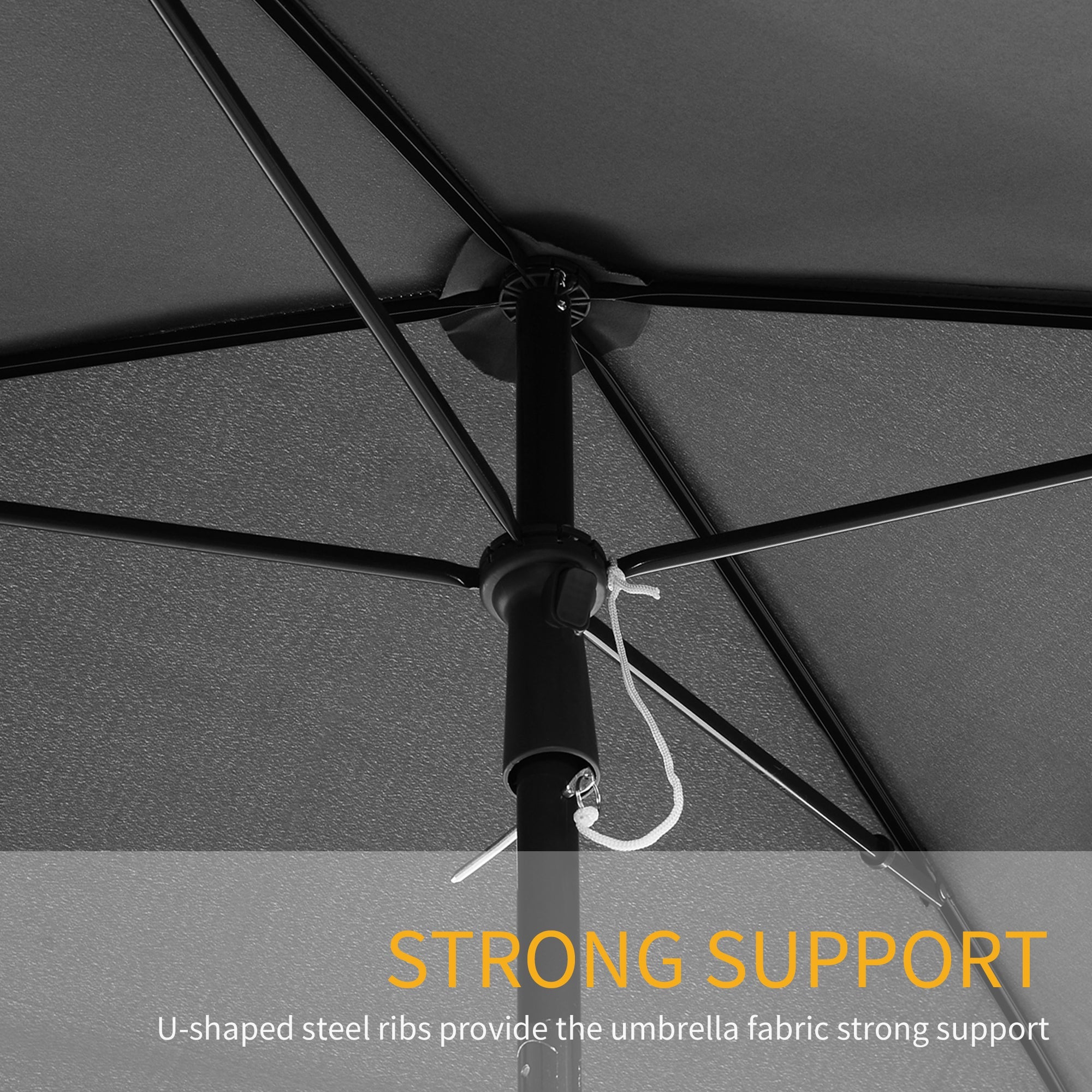 Outsunny 7x4ft Rectangle Patio Umbrella: Aluminum Tilt UV Protection Sun Shade for Outdoor, Grey 