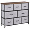 HOMCOM 8-Drawer Dresser, 3-Tier Fabric Chest of Drawers, Storage Tower Organizer Unit with Steel Frame Wooden Top for Bedroom, Grey