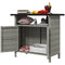 Wicker Outdoor Storage Cabinet with Two Doors and Shelf for Outdoor Pool Towel Storage, Grey