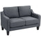 Loveseat Sofa, Modern Couch with Pocket Spring, Linen Upholstered, Thick Padded, Charcoal Grey