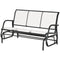 Outsunny 3-Seat Outdoor Glider Chair, Patio Rocking Chair, Steel Frame, Sling Fabric Seat for Garden, Backyard, Lawn, Cream