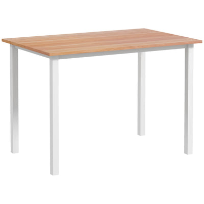 HOMCOM Space Saving Extendable Dining Table for 6 with Drop Leaf Folding Feature in Natural Perfect for Any Home 