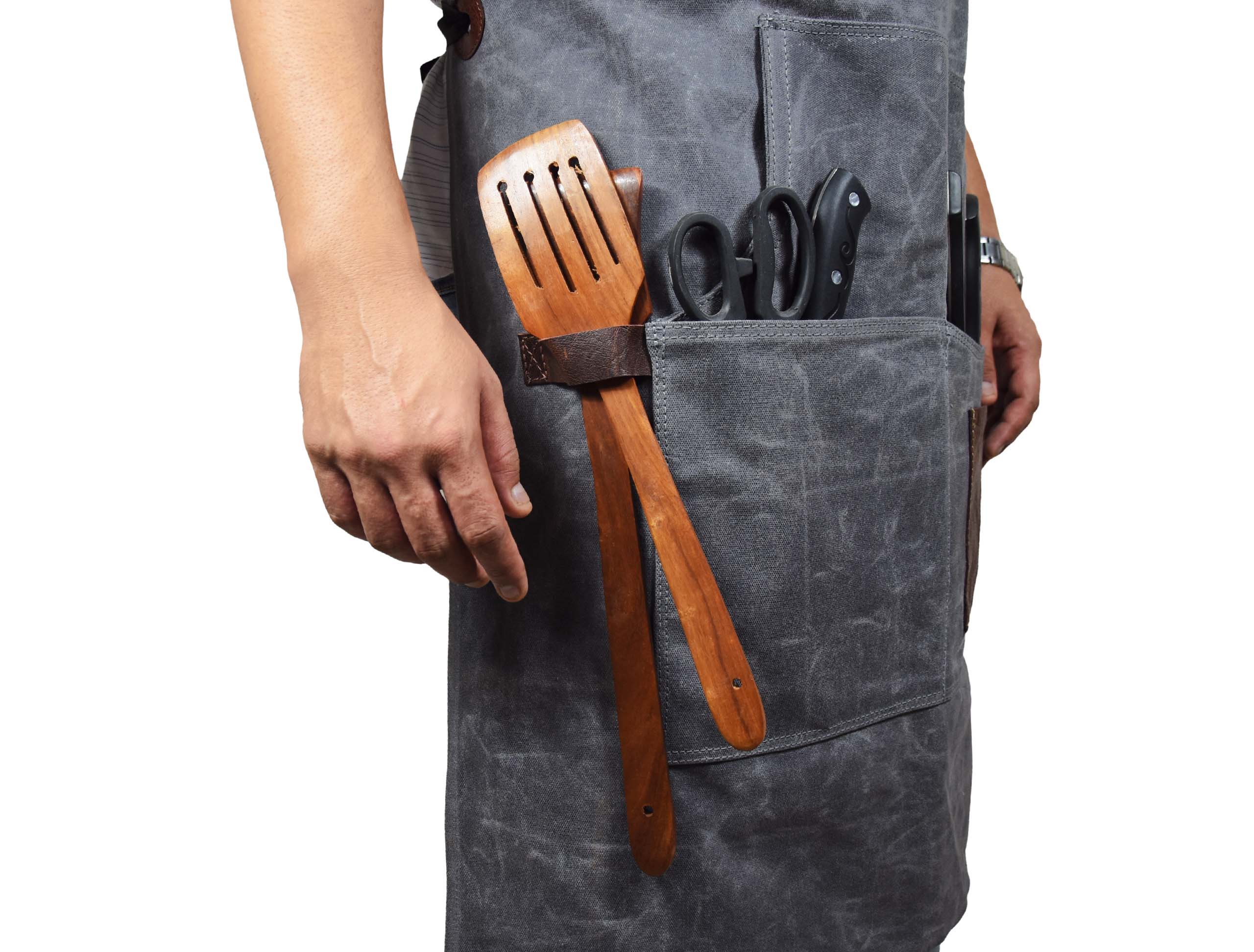 Fremont Leather Canvas Utility Apron for Work & Craft