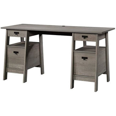 FarmHouse Light Oak Executive Desk w/ Filing Cabinets Storage - Free Shipping 