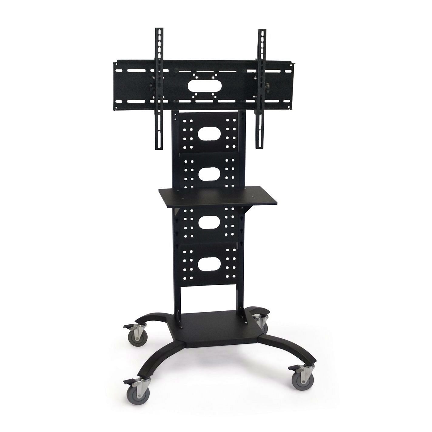 Mobile Flat Screen TV Stand Cart with Shelf and Universal Mounting Bracket - Free Shipping