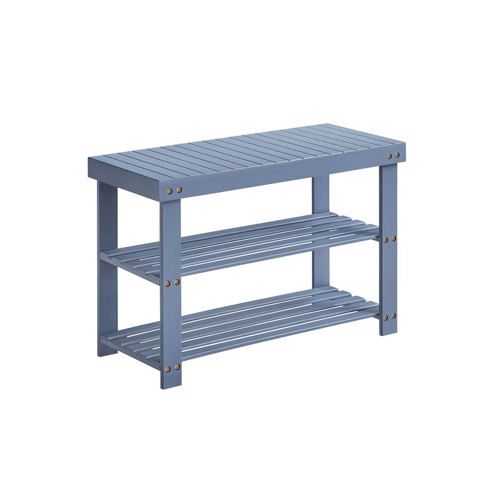 Bamboo 3-Tier Shoe Rack Bench – Entryway Storage Organizer with Seat