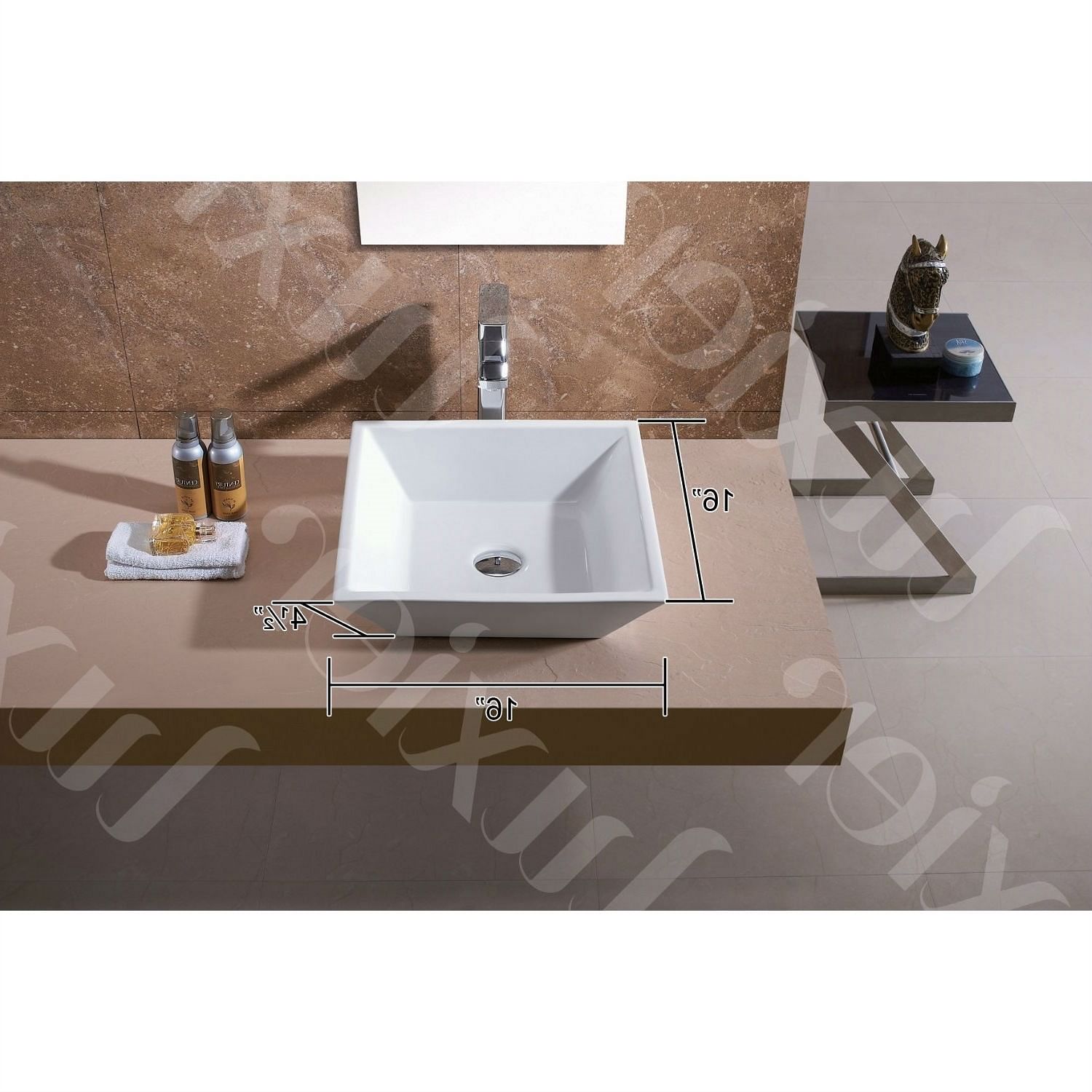 Contemporary White Ceramic Porcelain Vessel Bathroom Vanity Sink - 16 x 16-inch - Free Shipping