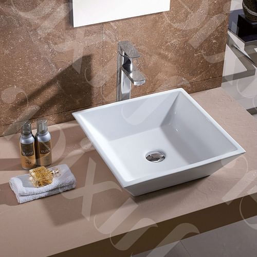 Contemporary White Ceramic Porcelain Vessel Bathroom Vanity Sink - 16 x 16-inch - Free Shipping