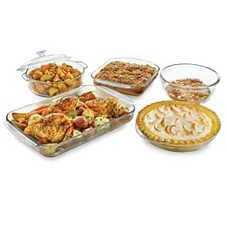 6-Piece Glass Bakeware Casserole Baking Dish Set - Microwave and Oven Safe - Free Shipping