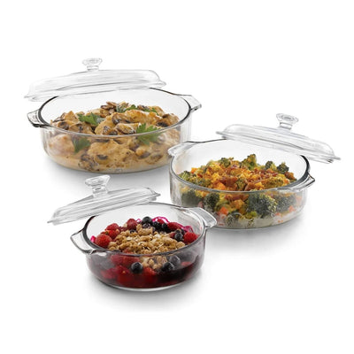 6-Piece Glass Bakeware Casserole Baking Dish Set - Dishwasher and Oven Safe - Free Shipping 