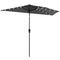 Half Outdoor Patio Umbrella with Solar LED Lights Half Umbrella with Crank 105.1