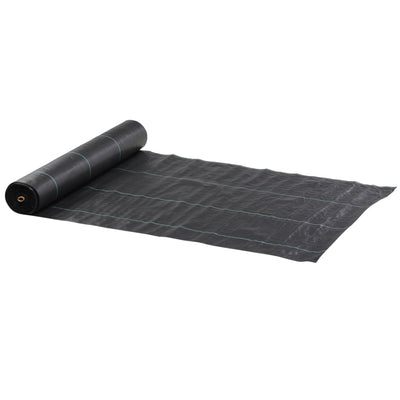 Outsunny Heavy-Duty Weed Barrier 6.5ft x 164ft Landscape Fabric for Optimal Weed Control in Gardens Greenhouses Easy Install 4.6oz 