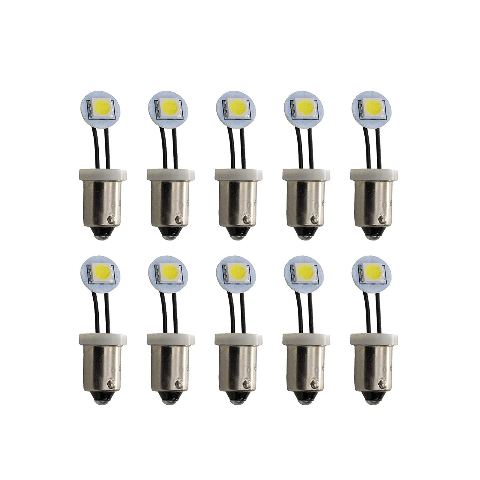 1SMD #44 #47 Ba9s Non Ghosting 6.3V AC / DC Fold Side View Flexible Wire LED Bayonet Arcade Pinball Machine Light Bulb (10 Bulbs) 