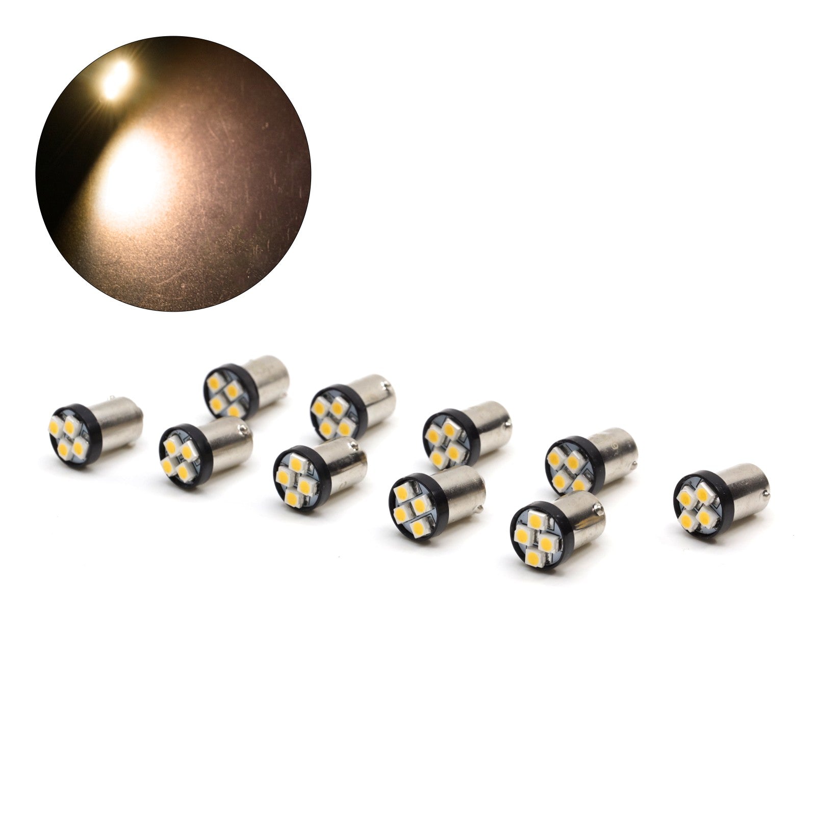 LED Bayonet Arcade Pinball Machine Light Bulb 4SMD BA9S #1893 #44 #47 #756 #1847 6.3V (10PCS) 