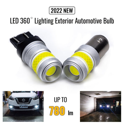 LED COB Automotive Exterior Reverse Light DRL T20 7443 1157 BAY15D 1156 P21W 360 degree light (Pack of 2) 