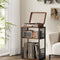 Vasagle 3-Tier Side Table Record Player Stand with Vinyl Record Storage, Holds Up to 100 Albums, Rustic Brown & Black
