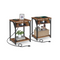 VASAGLE Set of 2 End Tables with Charging Station
