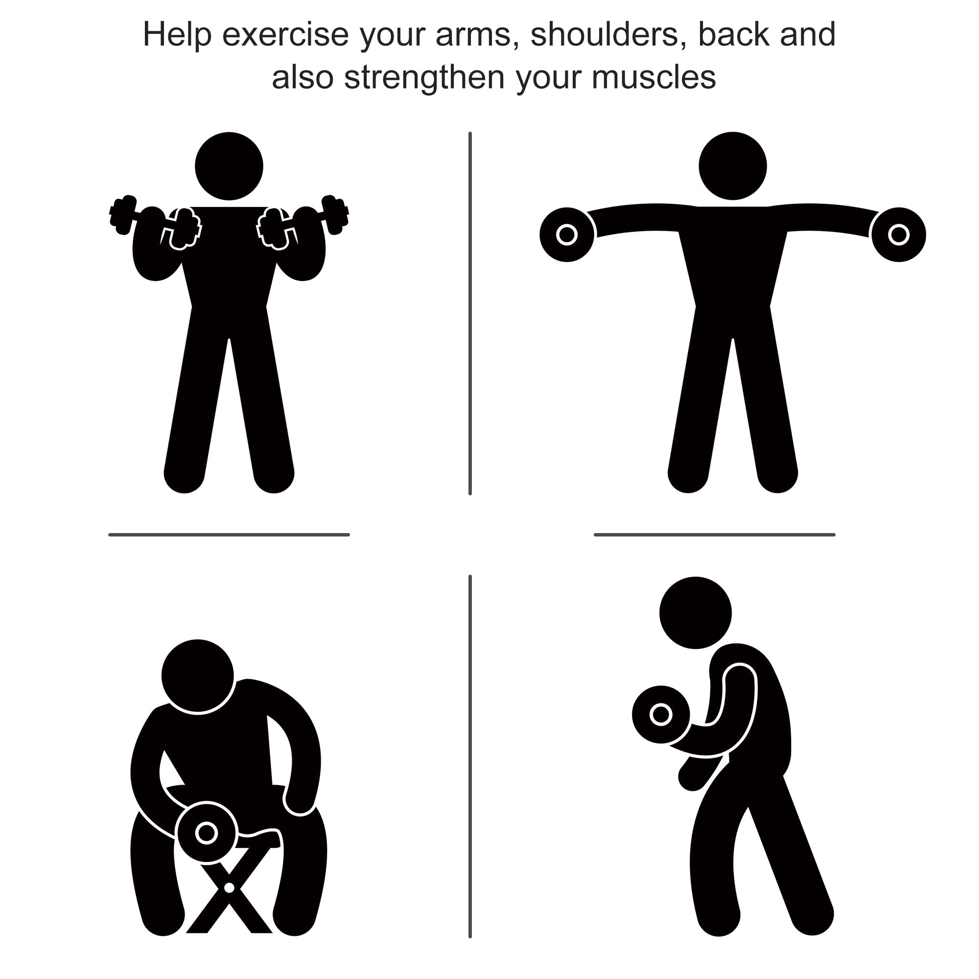 Soozier 24lbs Dumbbell Set: 2 x 12lbs Rubber Hand Weights for Fitness Training, Black Finish 