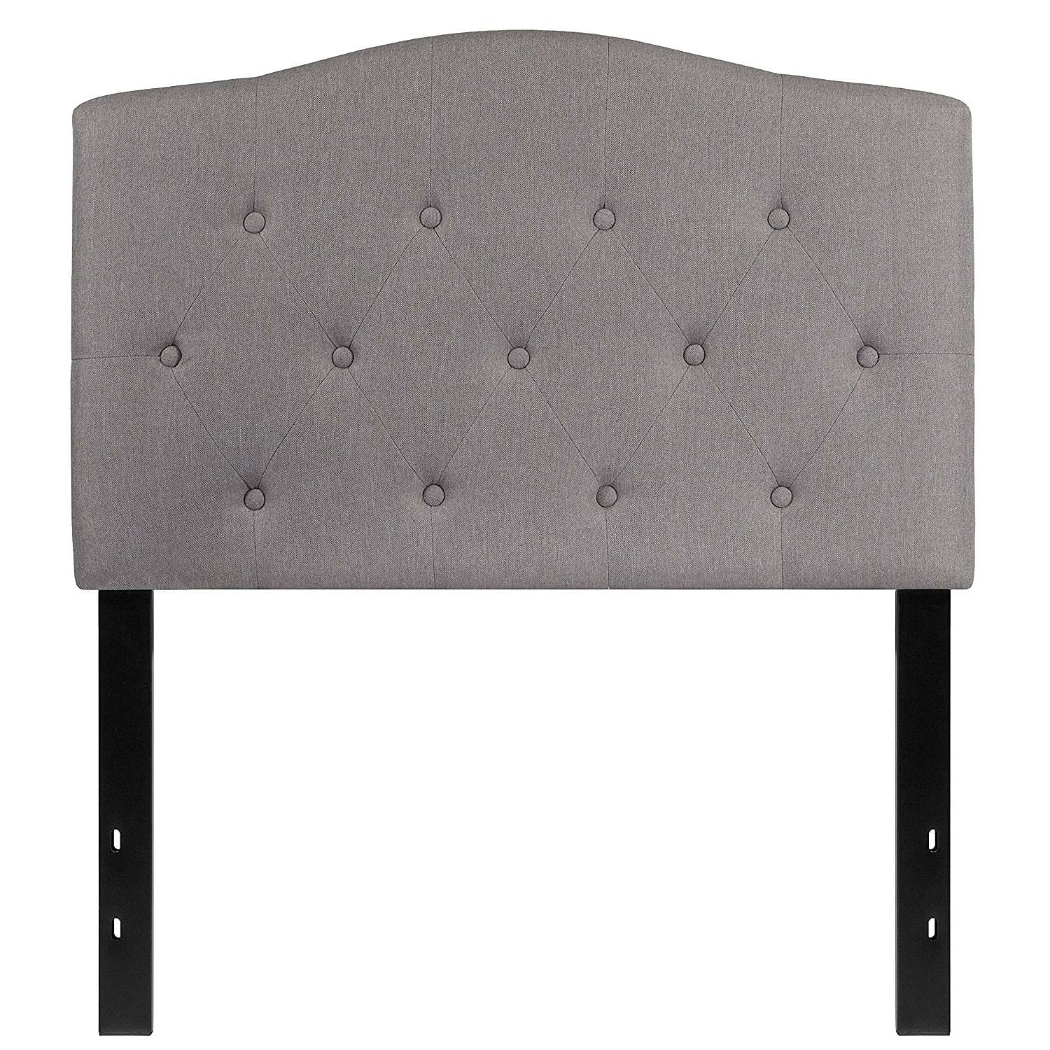 Twin size Light Grey Upholstered Button Tufted Headboard - Free Shipping 