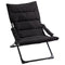 Outsunny Folding Lounge Chair, Mesh Fabric Lounger with Thick Padded Cushion and Armrest, Camping Beach Chair, Black