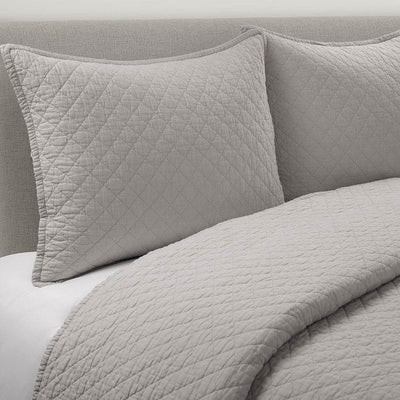King/CAL King Lightweight Cotton Linen Grey Reversible 3-PC Quilt Set - Free Shipping 