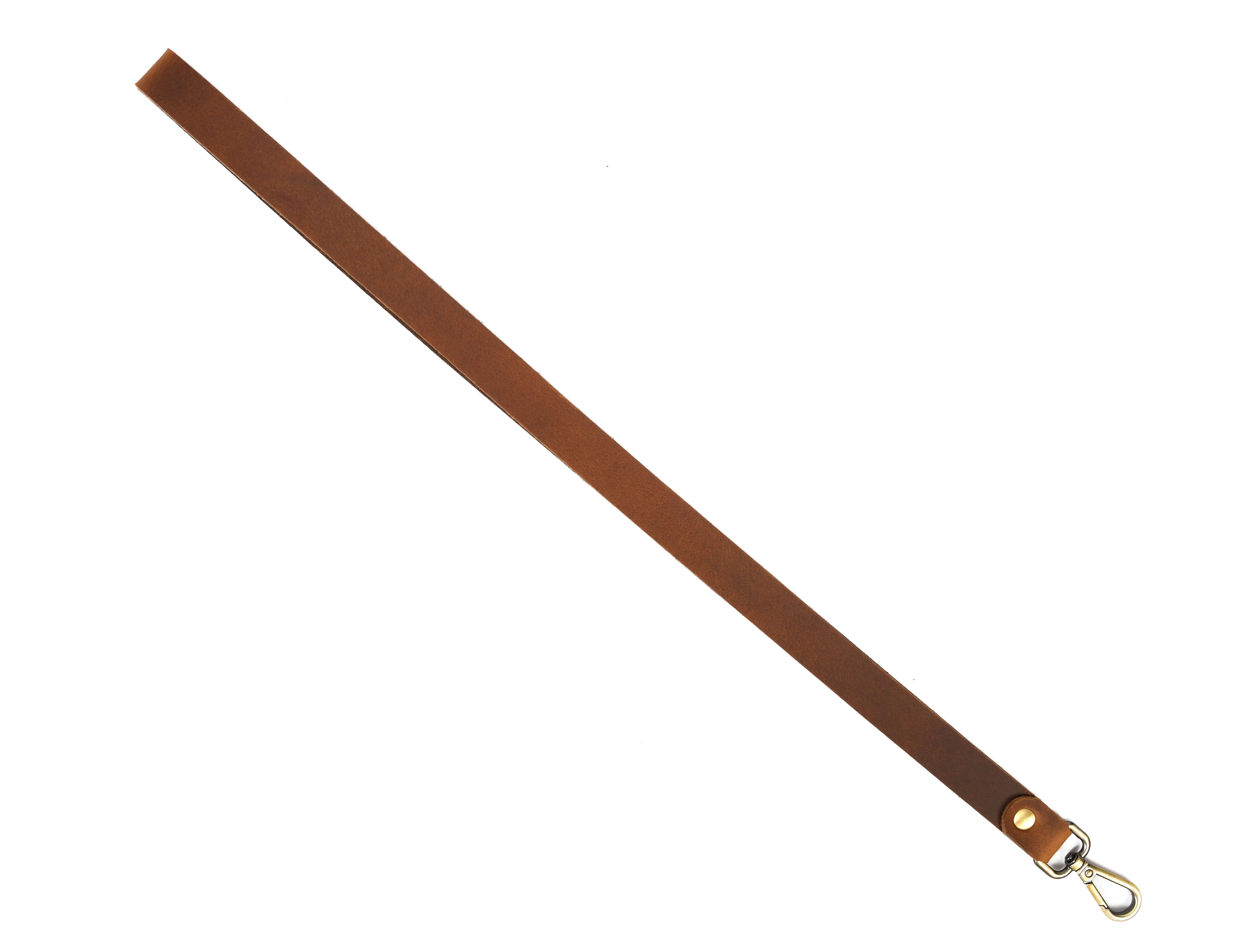Genuine Top-Grain Leather Lanyard – Vintage Brass Clip