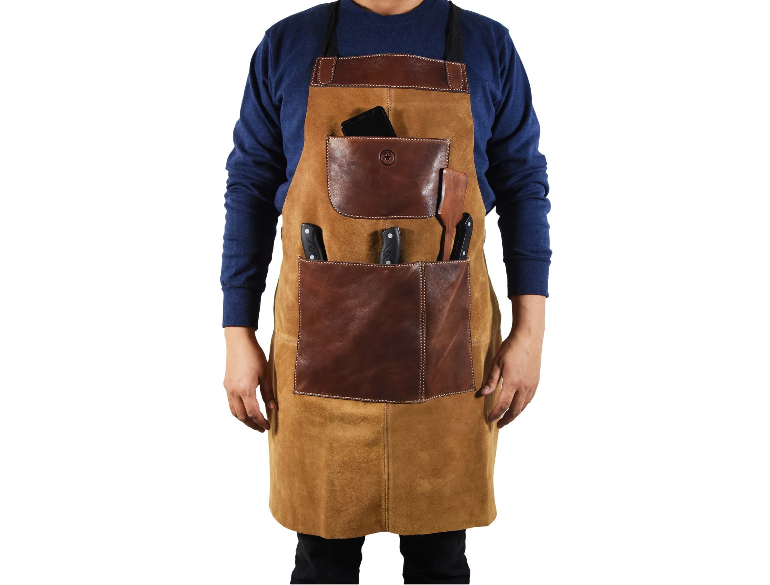 Leather Suede Apron - ( AP - 18 ) Rugged Craft