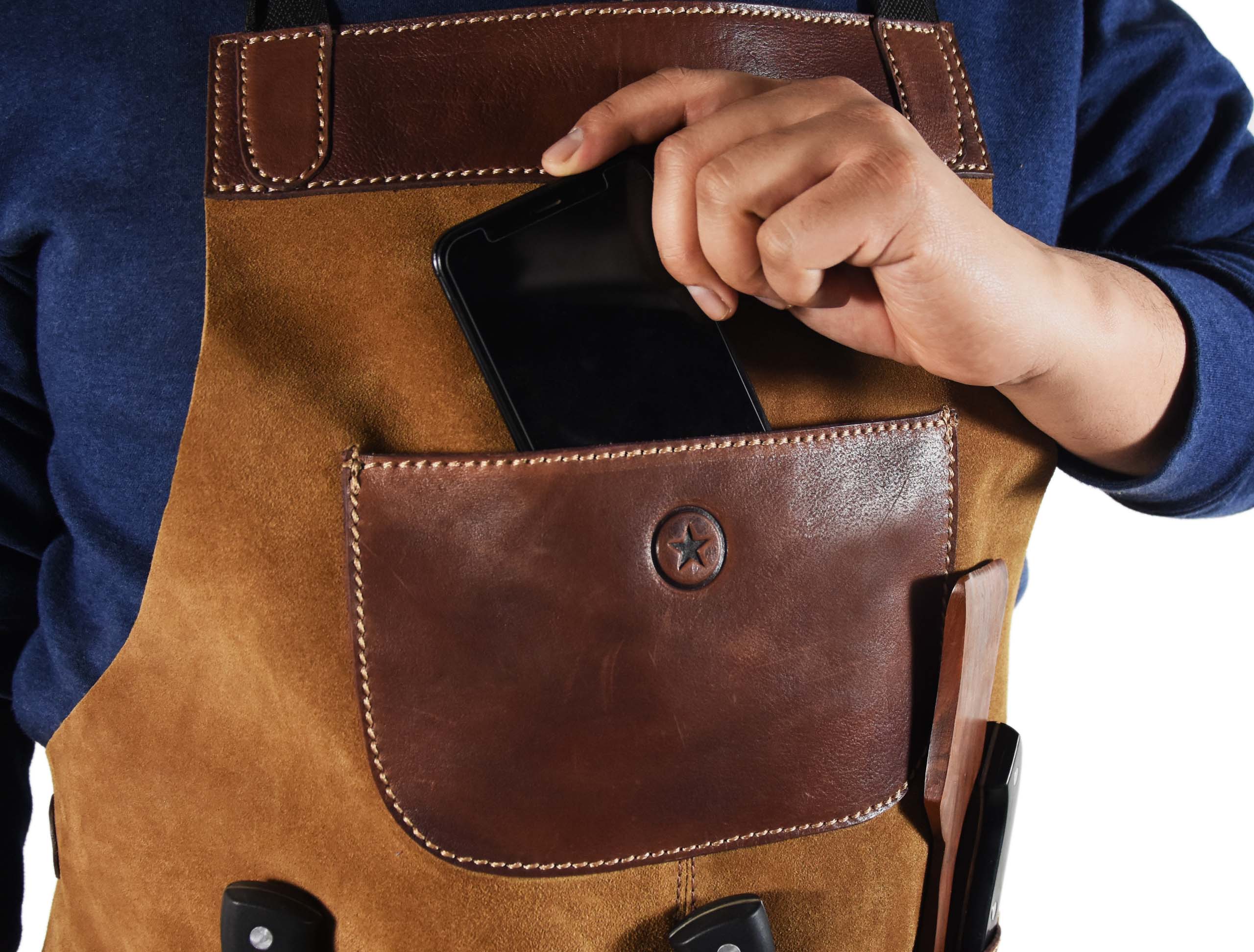 Leather Suede Apron - ( AP - 18 ) Rugged Craft