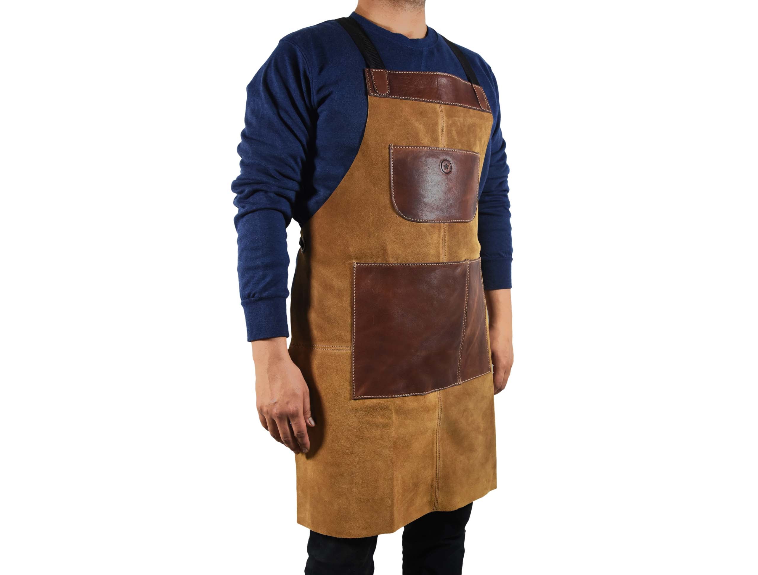 Leather Suede Apron - ( AP - 18 ) Rugged Craft