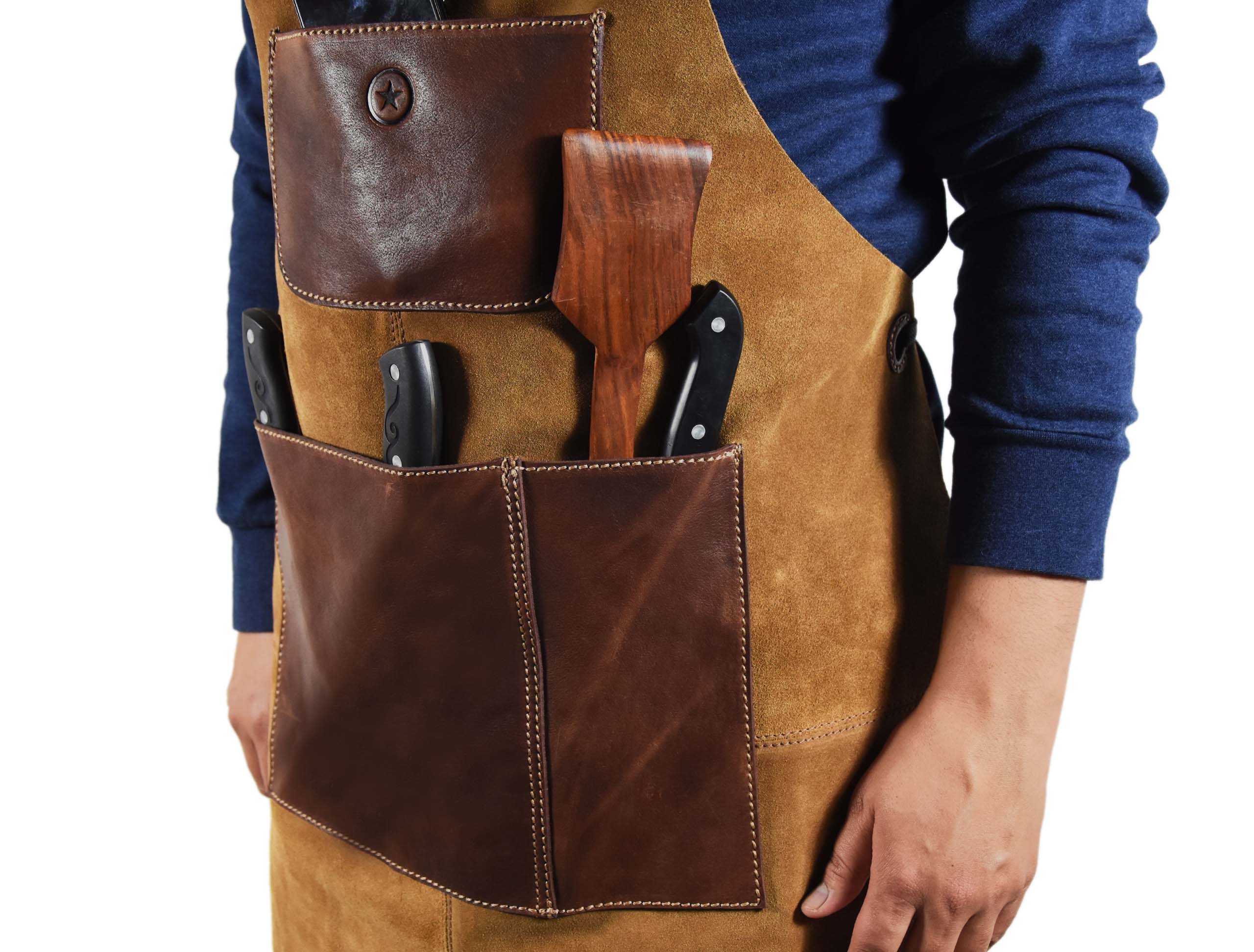 Leather Suede Apron - ( AP - 18 ) Rugged Craft