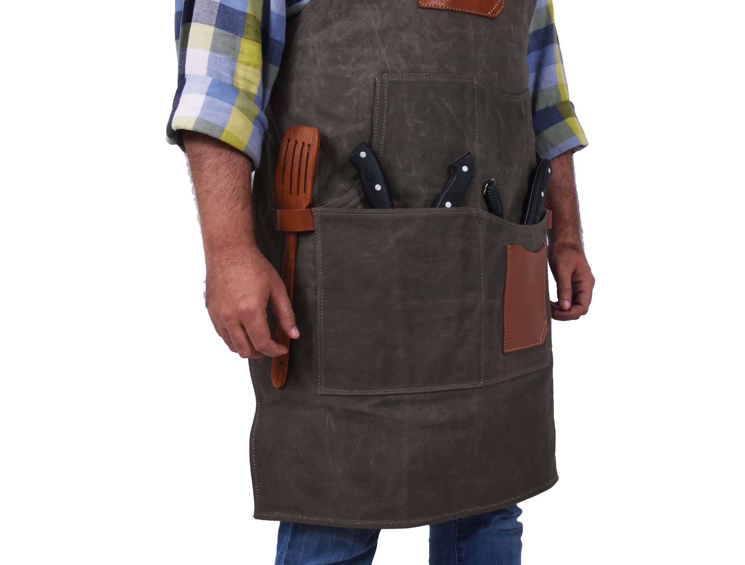 Fremont Heavy-Duty Leather Canvas Apron for Work & Craft