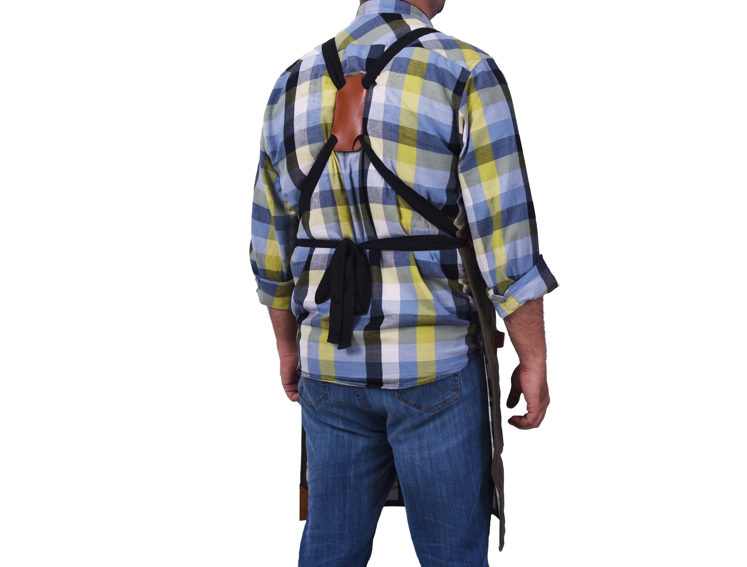 Fremont Heavy-Duty Leather Canvas Apron for Work & Craft