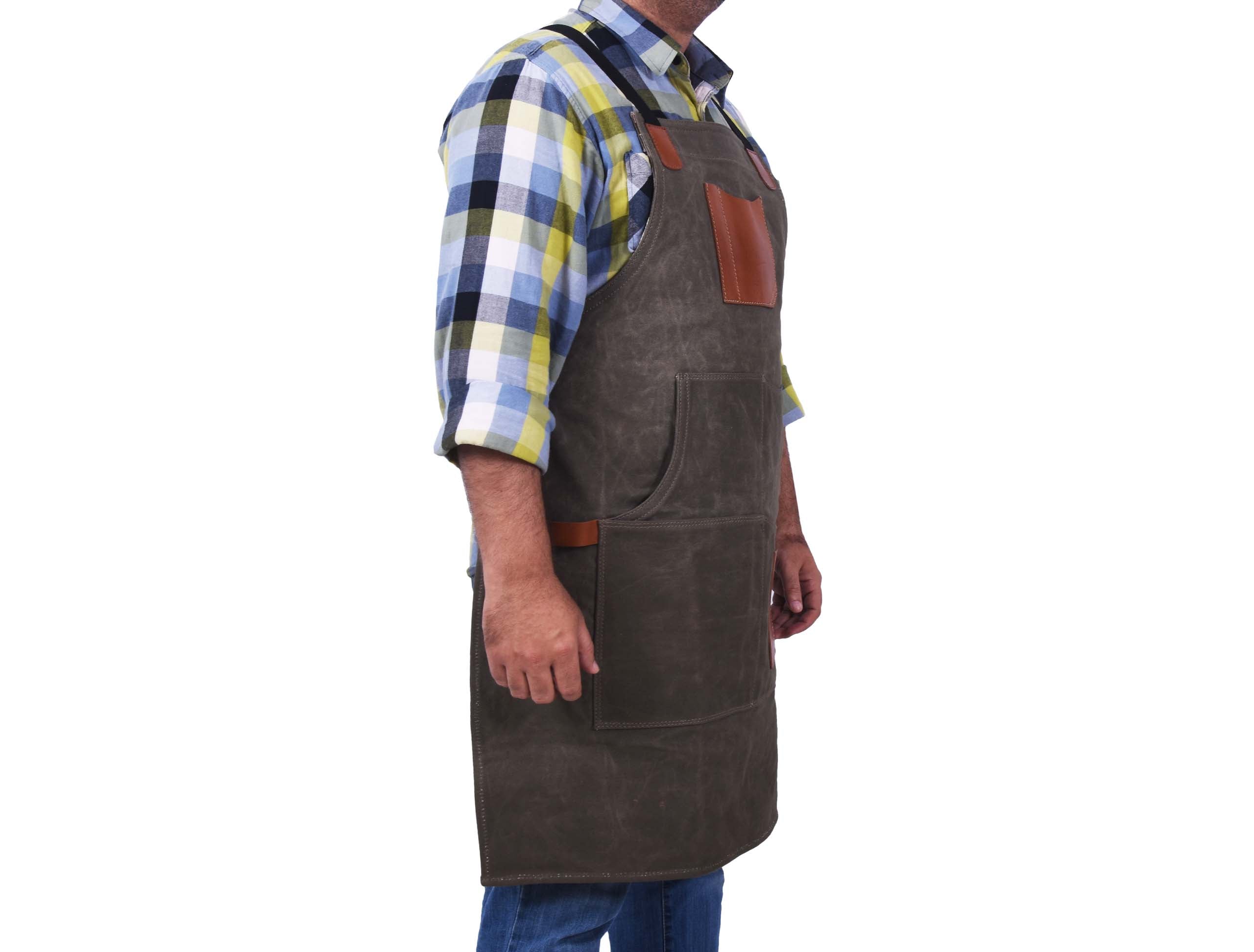 Fremont Heavy-Duty Leather Canvas Apron for Work & Craft