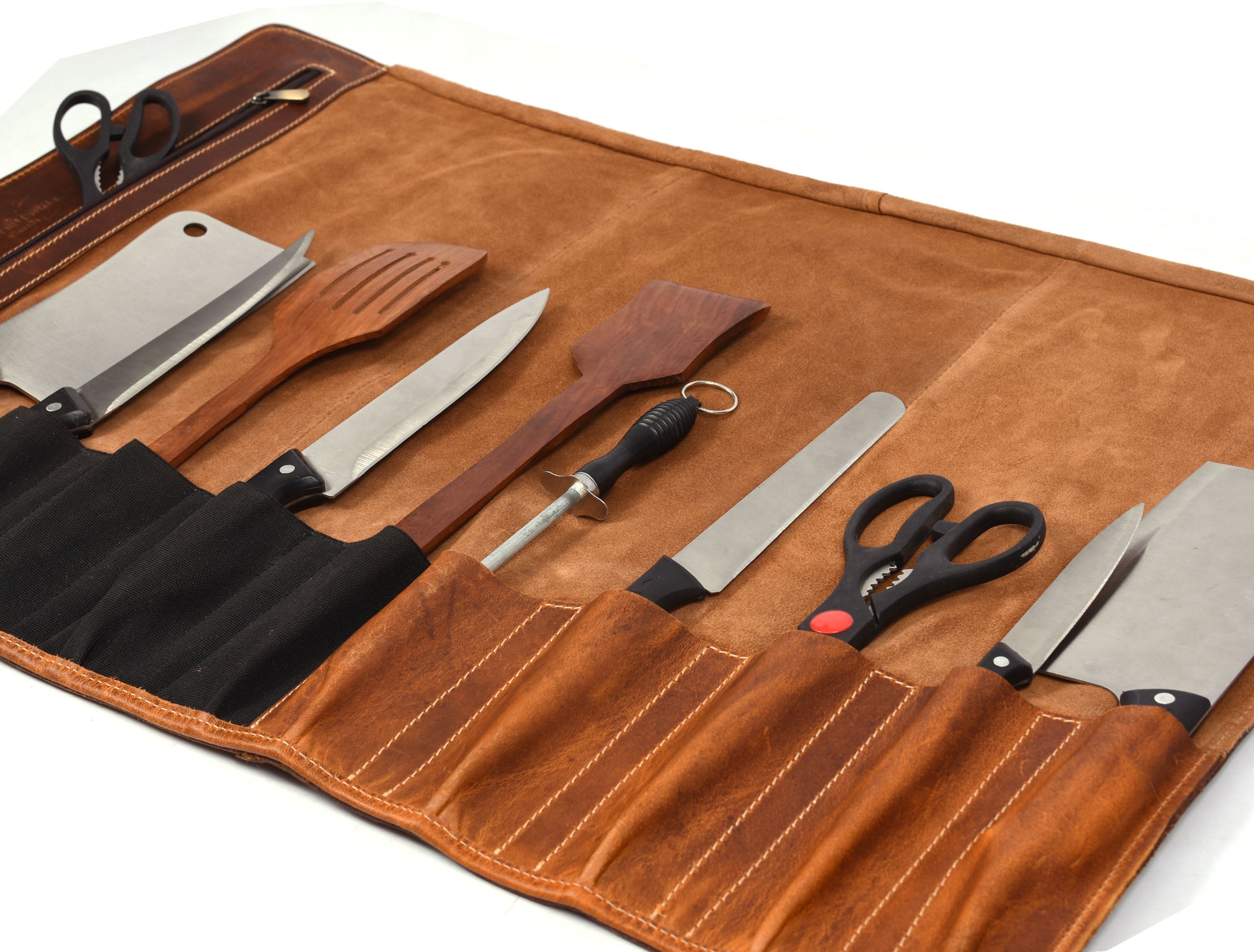 Aurora Leather Knife Roll 10 Slot