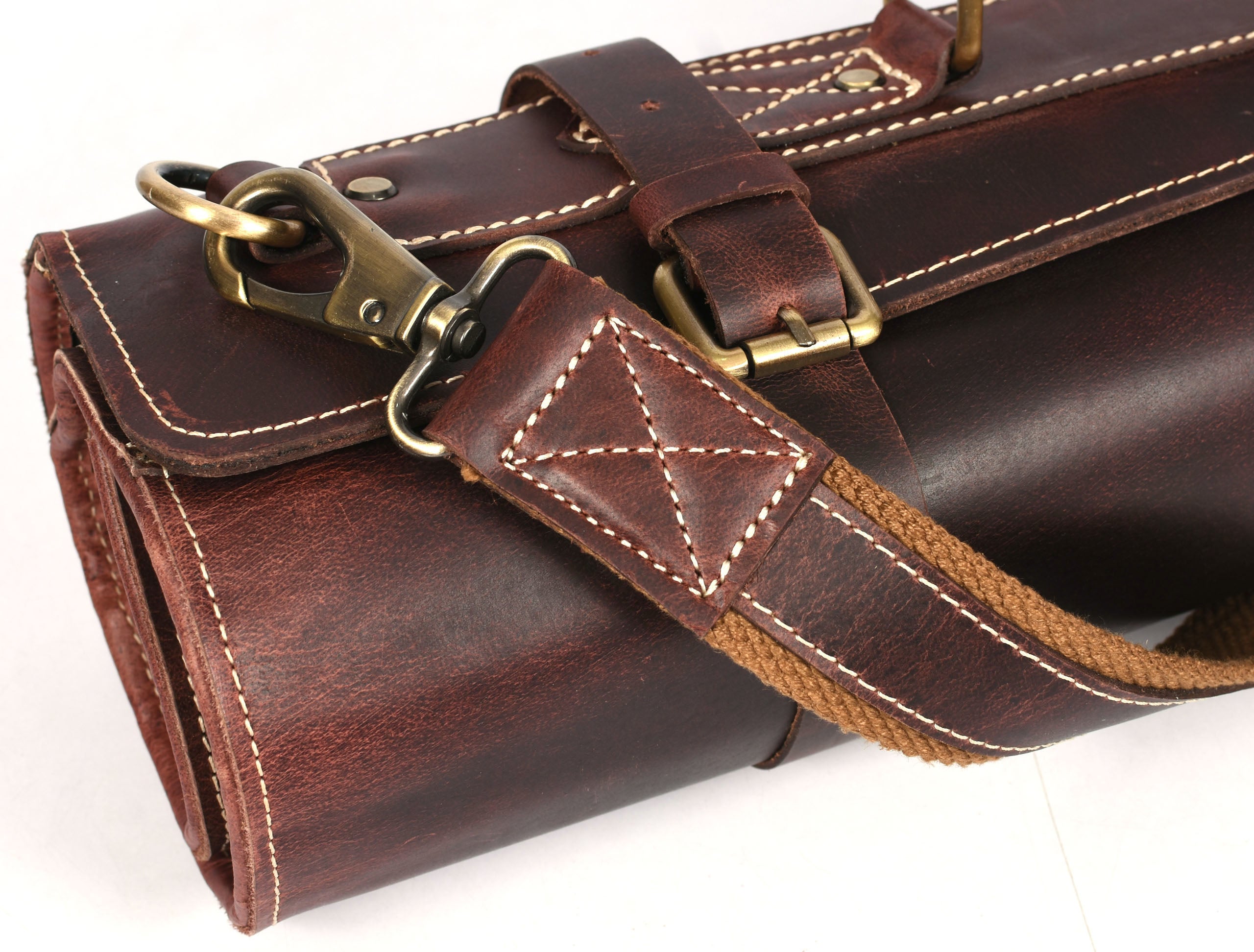 Bend Leather Chef Knife Roll 10 Slot