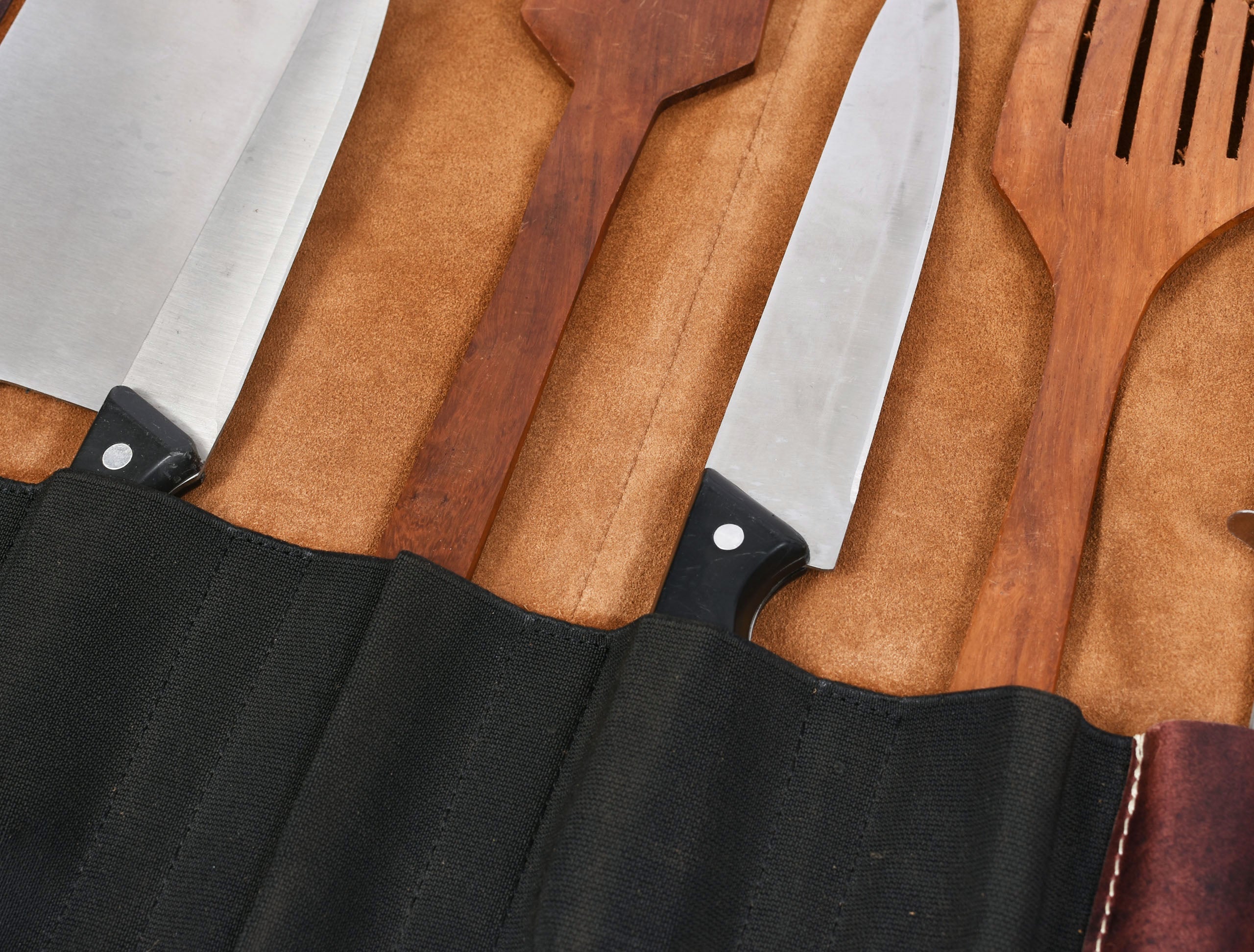 Bend Leather Chef Knife Roll 10 Slot