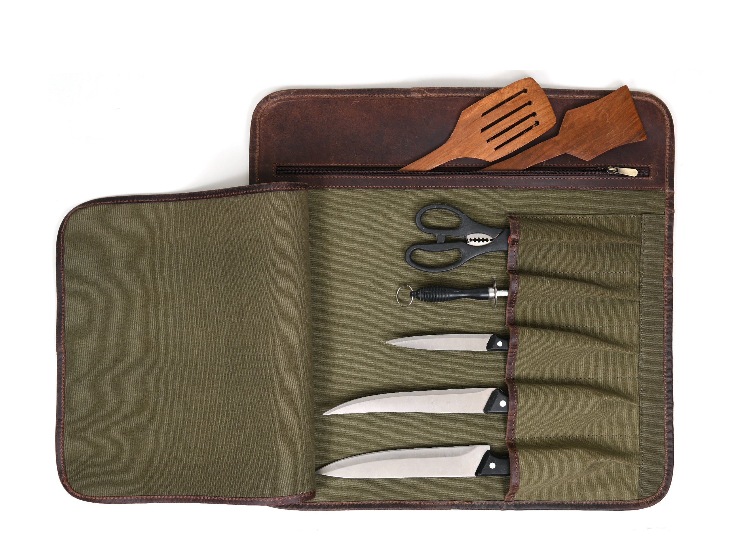 Iris Leather Chef Knife Roll 5 Slot ( KR-64 )