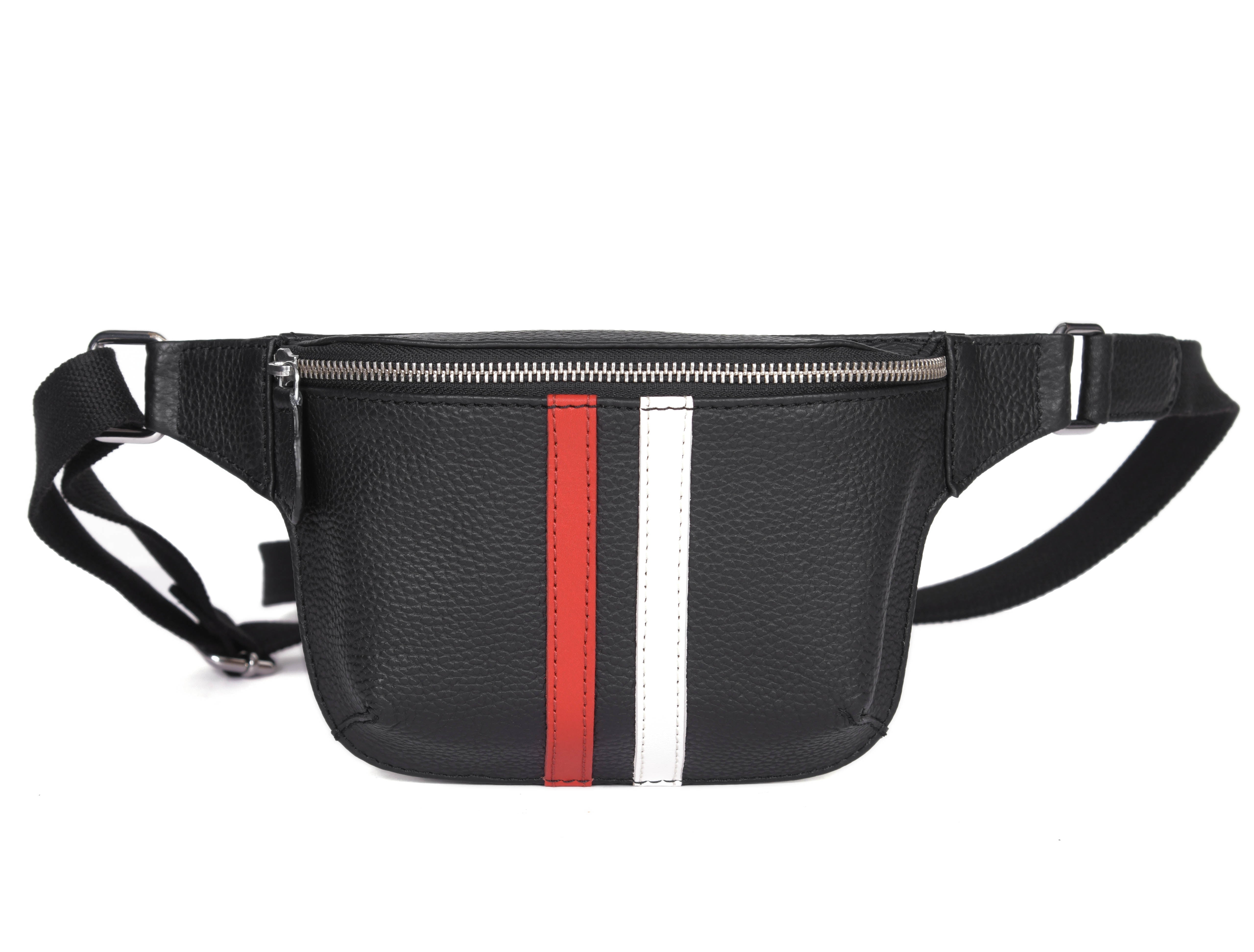 Striped Leather Fanny Bag  ( MB-234 )