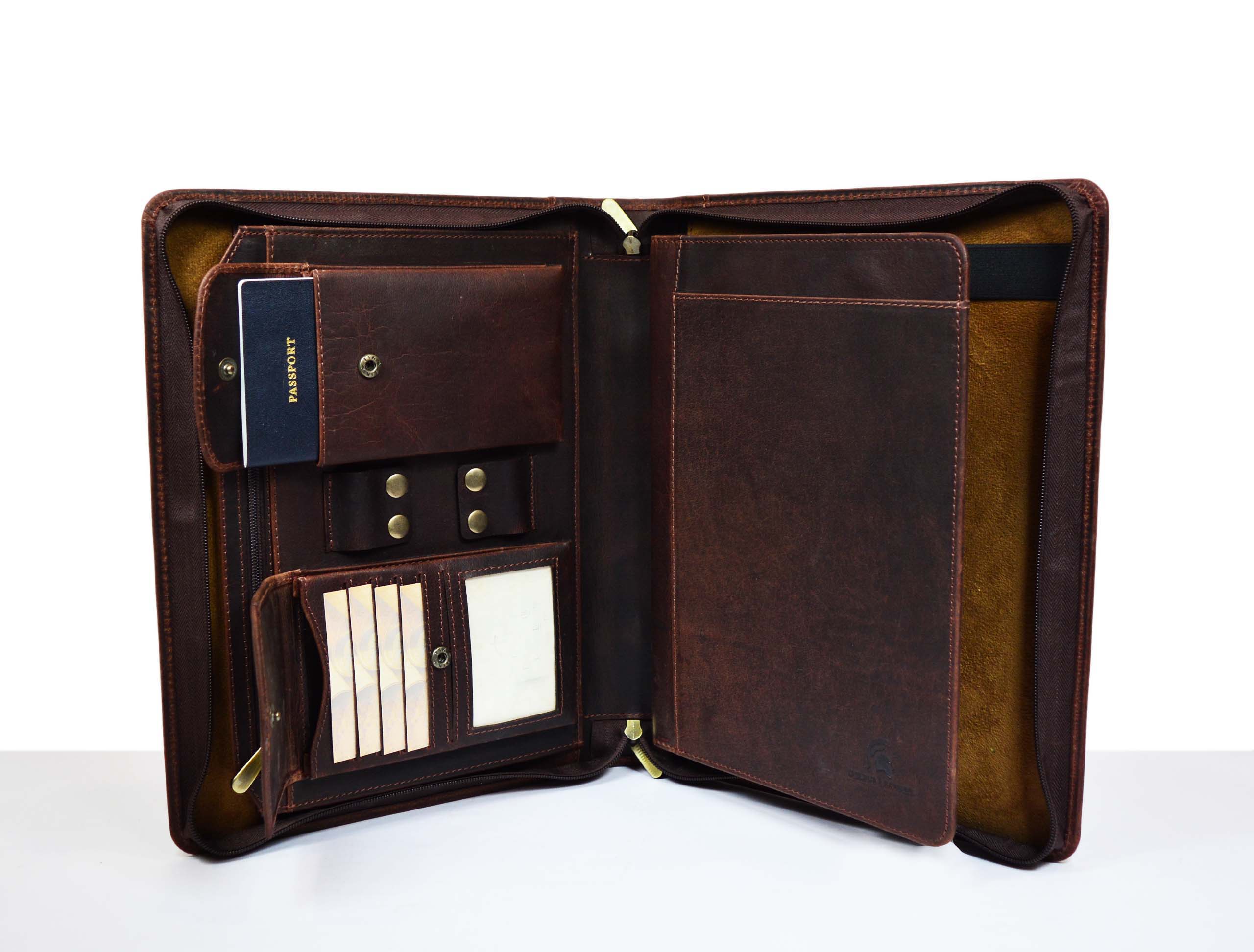 Leather Travel Organizer for iPad & Essentials