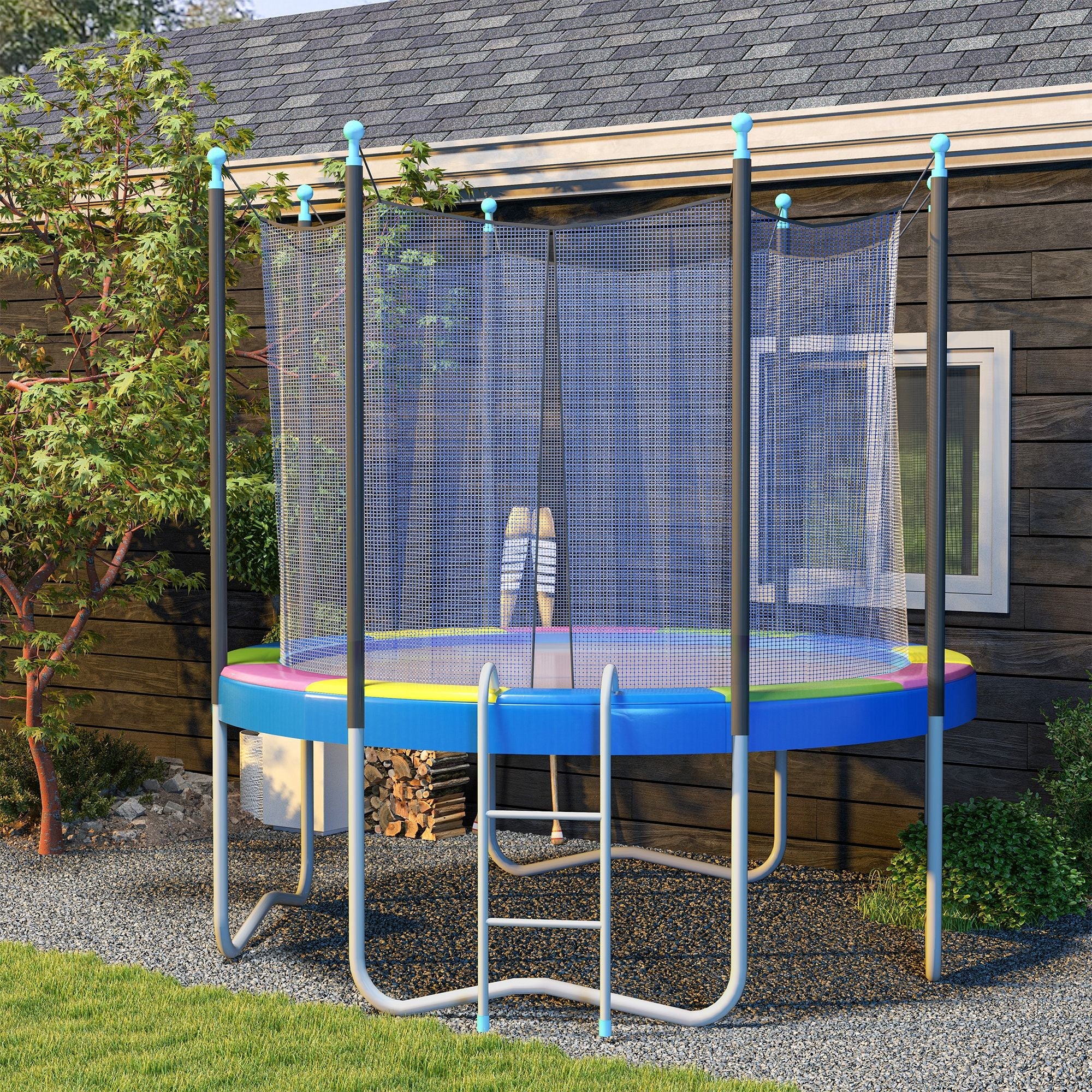 Soozier 12FT Trampoline Spring Cover, Trampoline Pad Replacement, Waterproof and Tear-Resistant, All-Weather Trampoline Accessories, Multi-Colored 